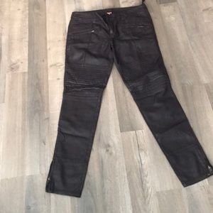 Free people black faux leather pants